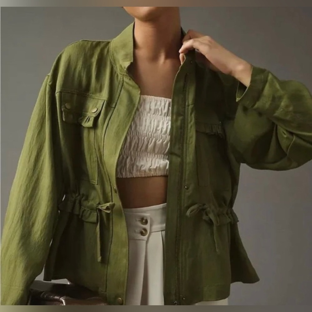 NWT Anthropologie adorable moss green lightweight jacket.